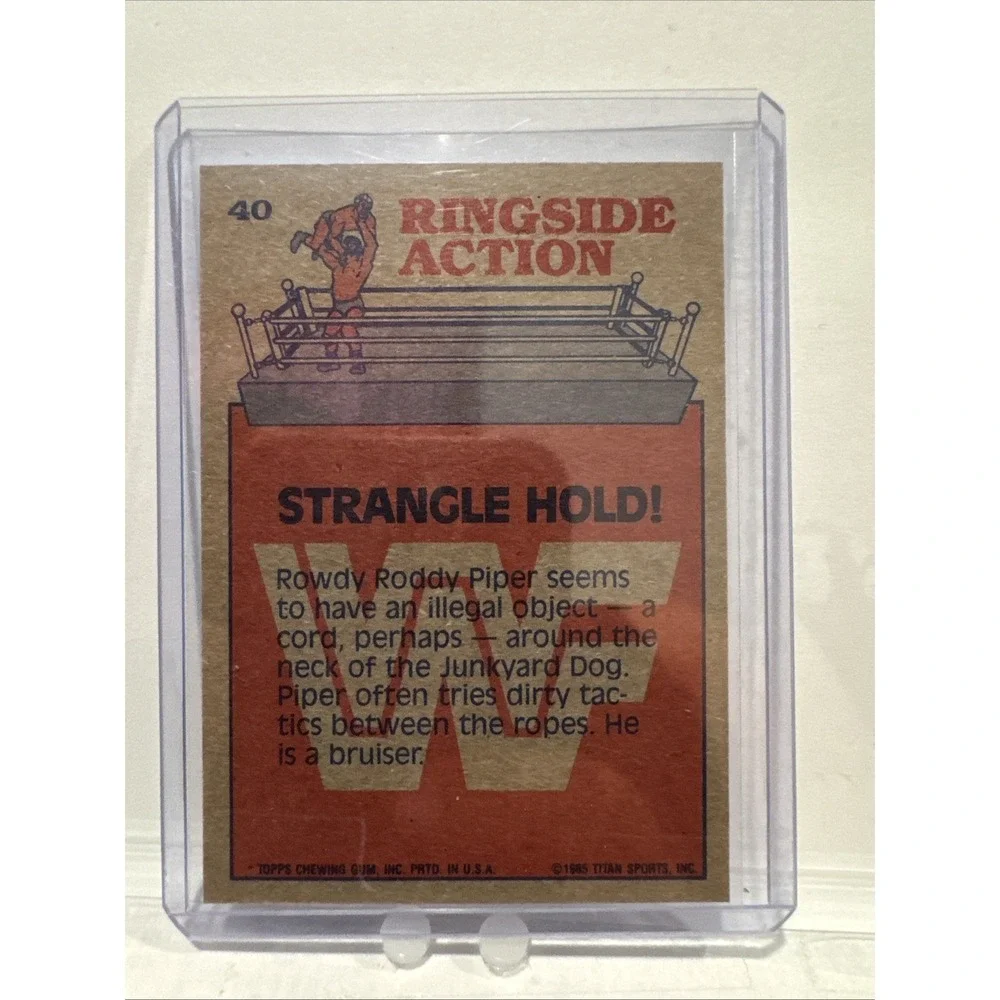 1985 Topps Titan Sports WWF Strangle Hold Junkyard Dog Roddy Piper 40